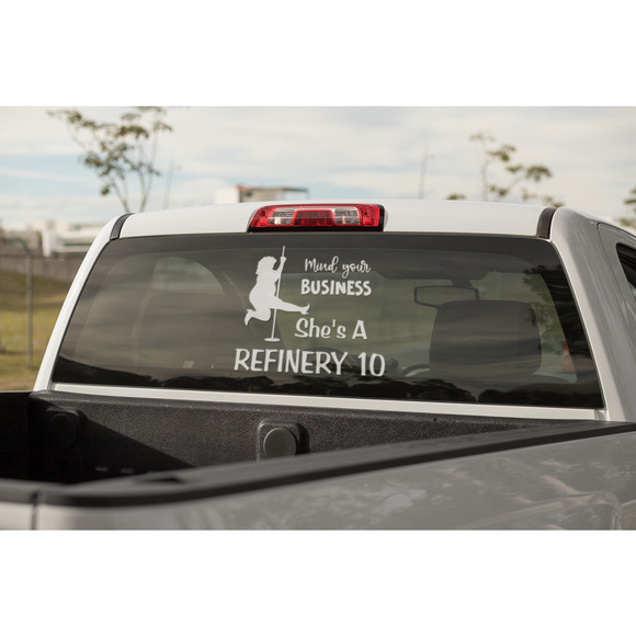 Funny REFINERY 10 STRIPPER White Vinyl Decal Car Truck Boat Windows Laptop - Picture 2 of 3